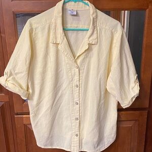 Sea Breeze Light Yellow Oversized Cotton Shirt - Medium Summer Fall